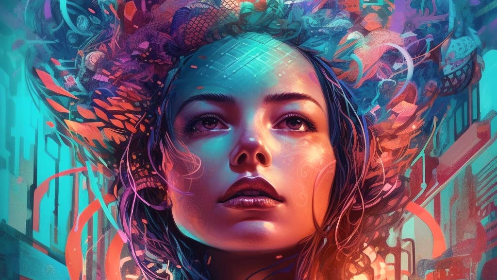 Digital art image of a woman in front of a colorful futuristic abstract city generated with artificial intelligence to illustrate the benefits of using AI for visual content creation.

Fast-track your creative process with the AI Advantage by ArtGeneration.Ai